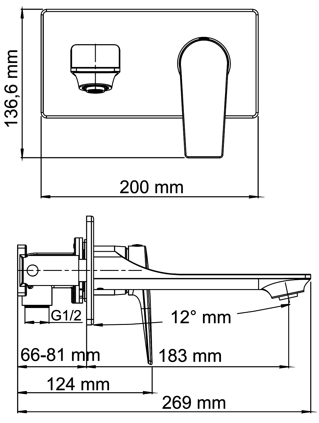 WasserKraft Lopau 3230 Встраиваемый смеситель для раковины