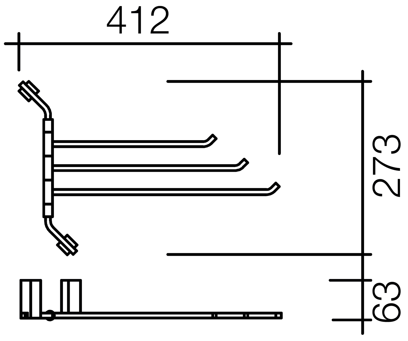 Schein Watteau 12834 Полотенцедержатель 3-ой поворотный