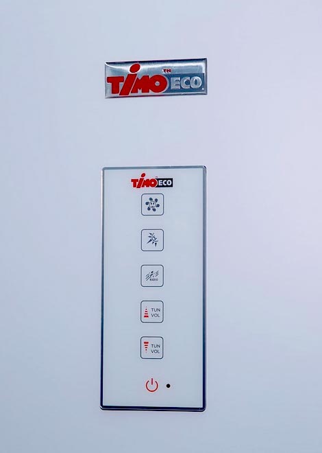 Timo Eco TE-0701 Душевая кабина 100x100x215 сегмент 1/4 круга (ГМ, подсветка, пульт, FM)