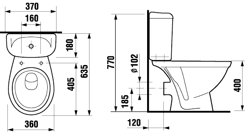 Jika Lyra 2423.6/9251.5 Унитаз-компакт с сиденьем и крышкой (горизонтальный выпуск)