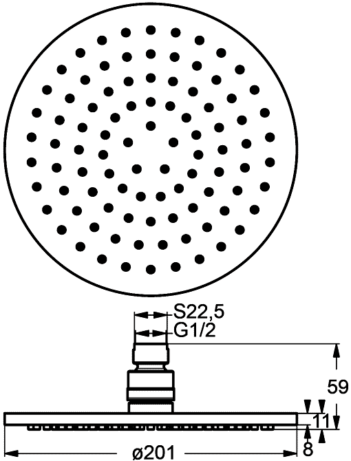 Ideal Standard IdealRain M1 B9442AA  Верхний душ Ø200 мм