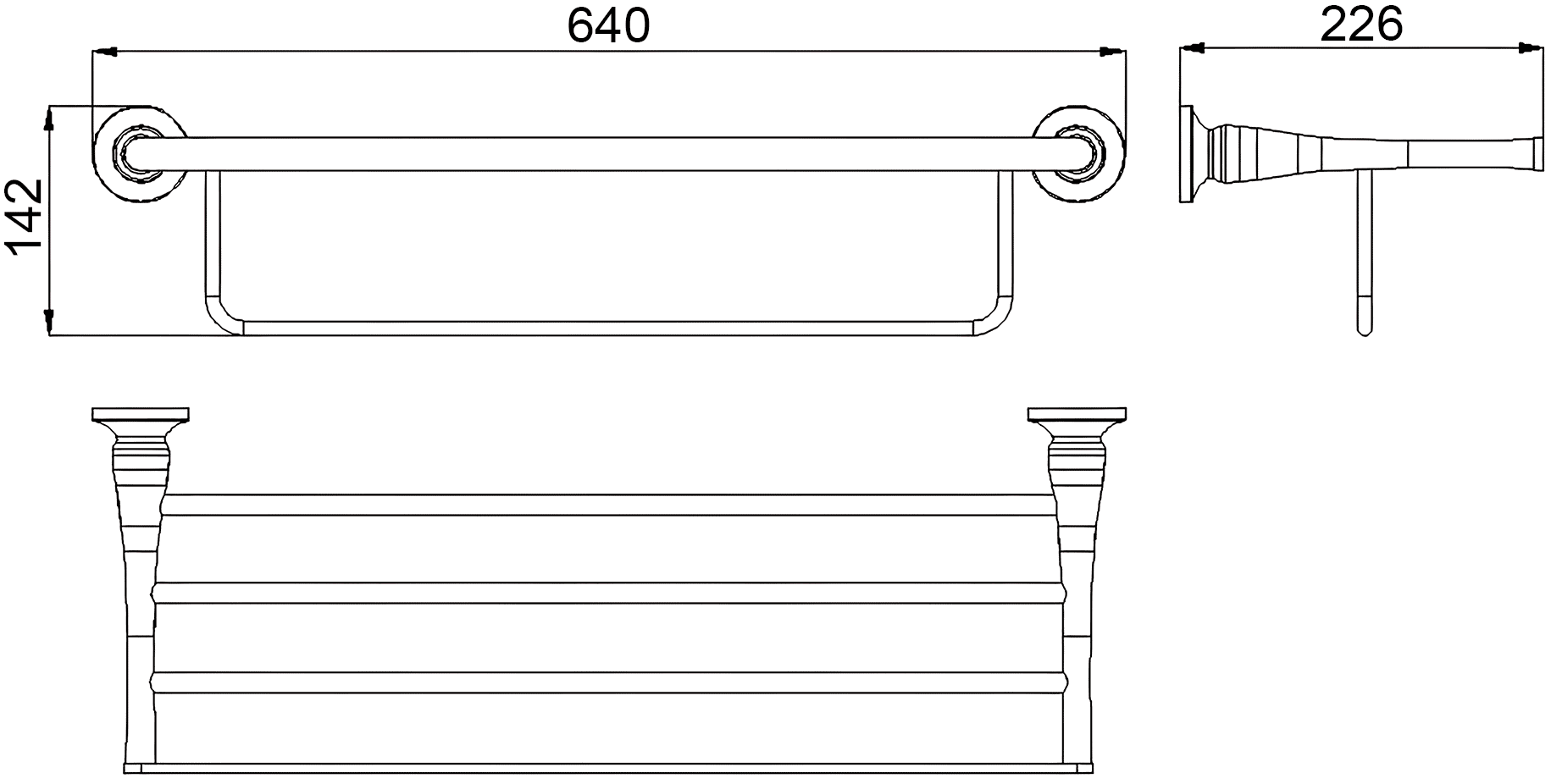 RUSH Corsica CO42543 Полка для полотенец 60 см