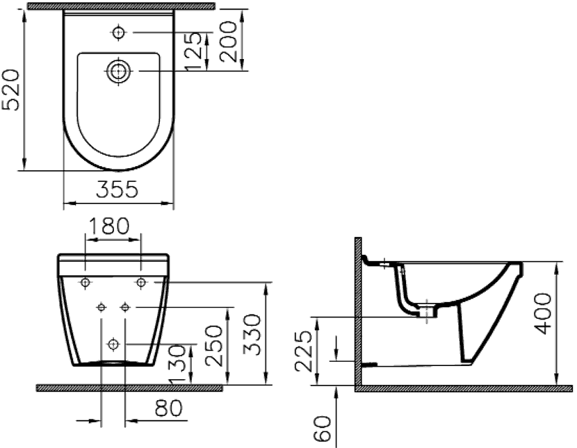 Vitra S50 5324B003-0288  Биде подвесное