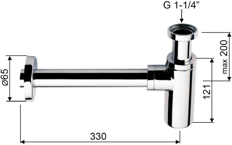 Remer 958L Сифон для раковины 1-1/4"x32 (хром)