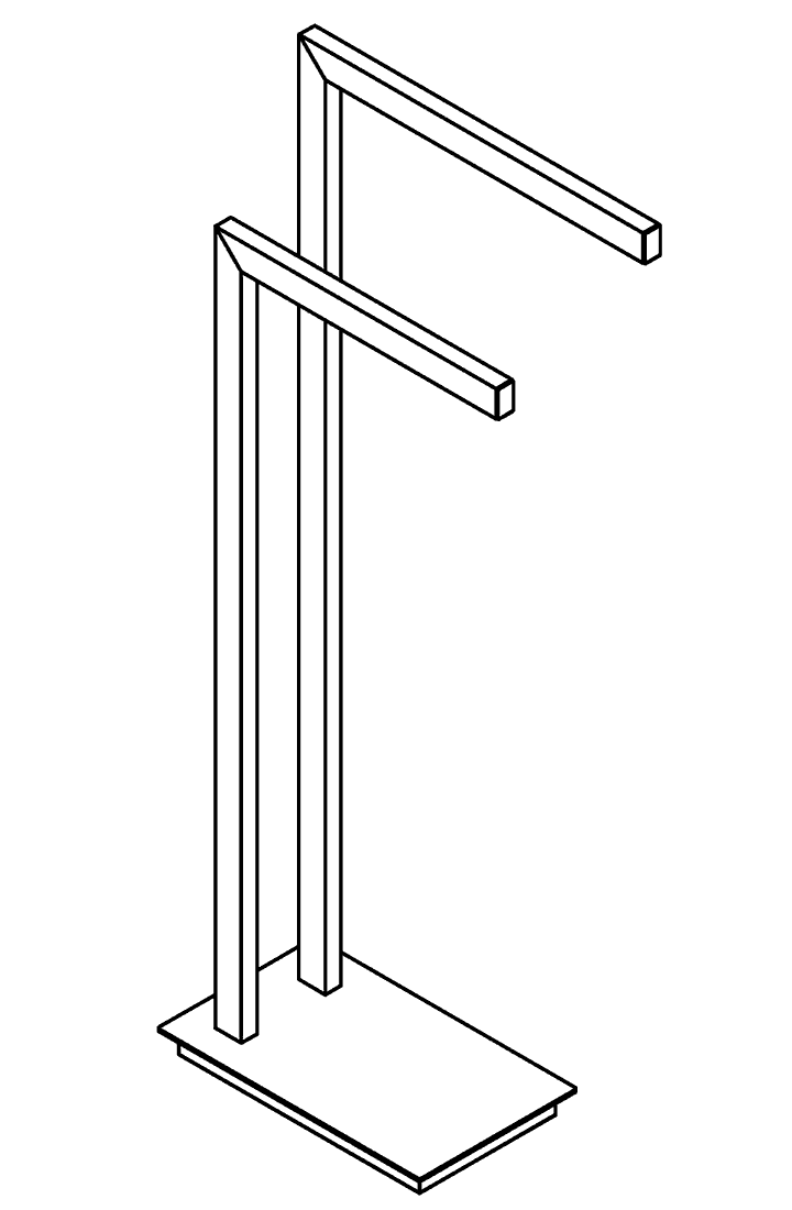 Langberger 70381 Напольная стойка с 2-мя полотенцедержателями