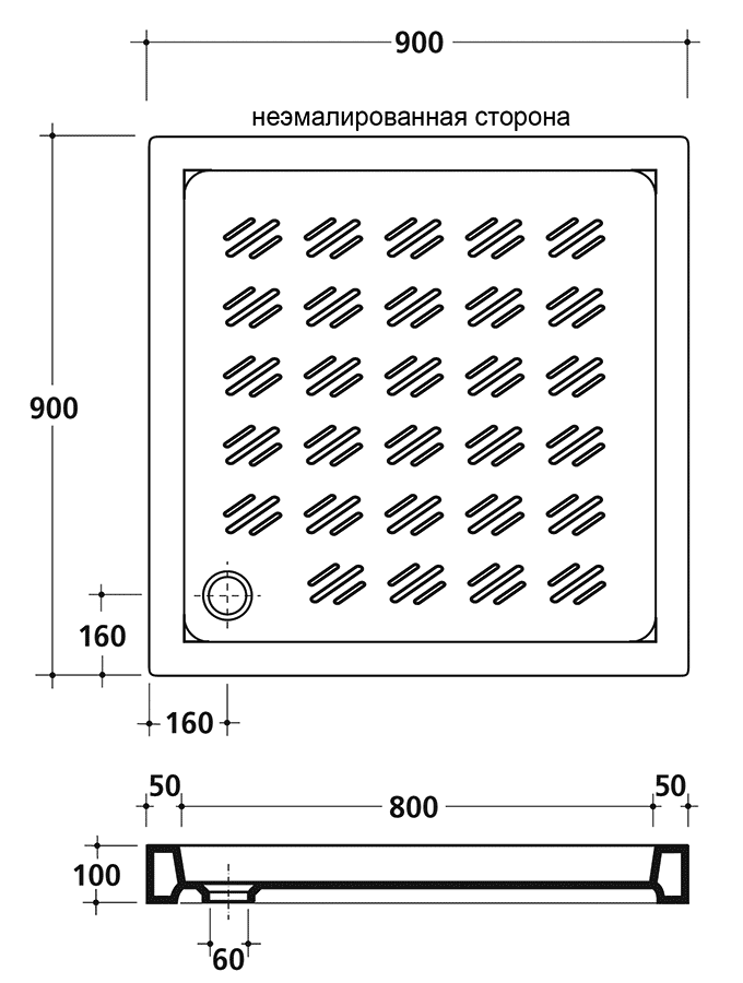 Galassia Airone 1008 Керамический душевой поддон 90x90