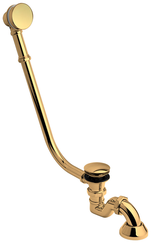 Remer 96LICCDO Слив-перелив для отдельностоящей ванны с клапаном Click-Clack (золото)