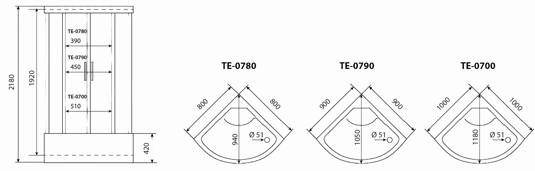 Timo ECO TE-0780 Душевая кабина 80x80x218