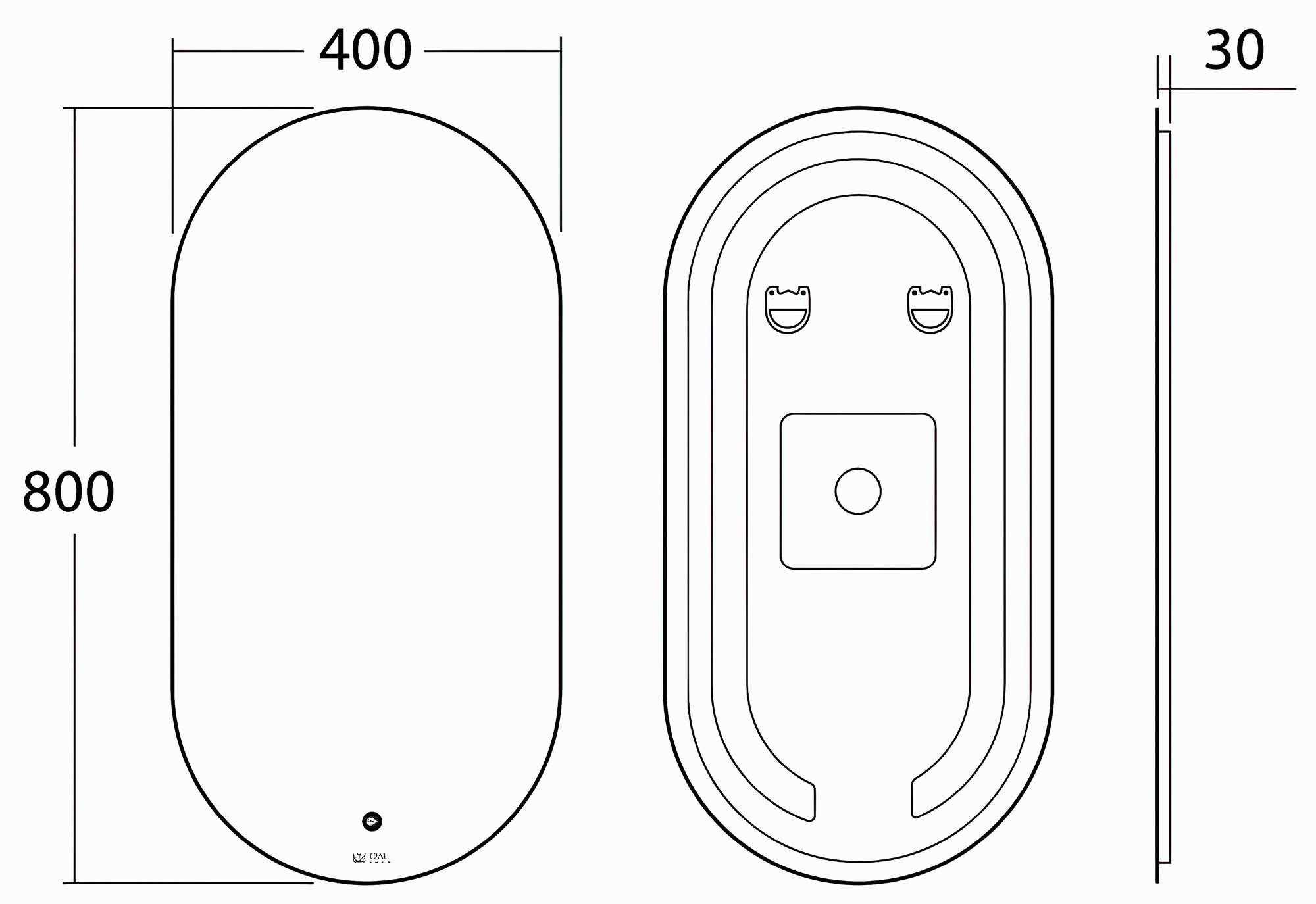 OWL·1975 Rusken OWLM200301 Зеркало с LED подсветкой 400x800