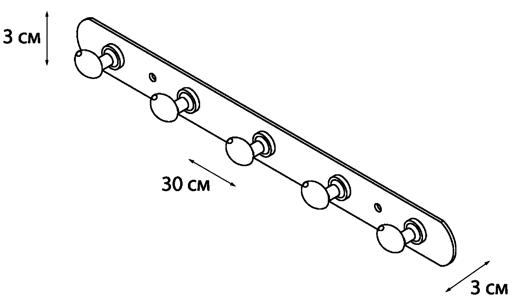 Fixsen FX-1415 Планка с 5-ю крючками