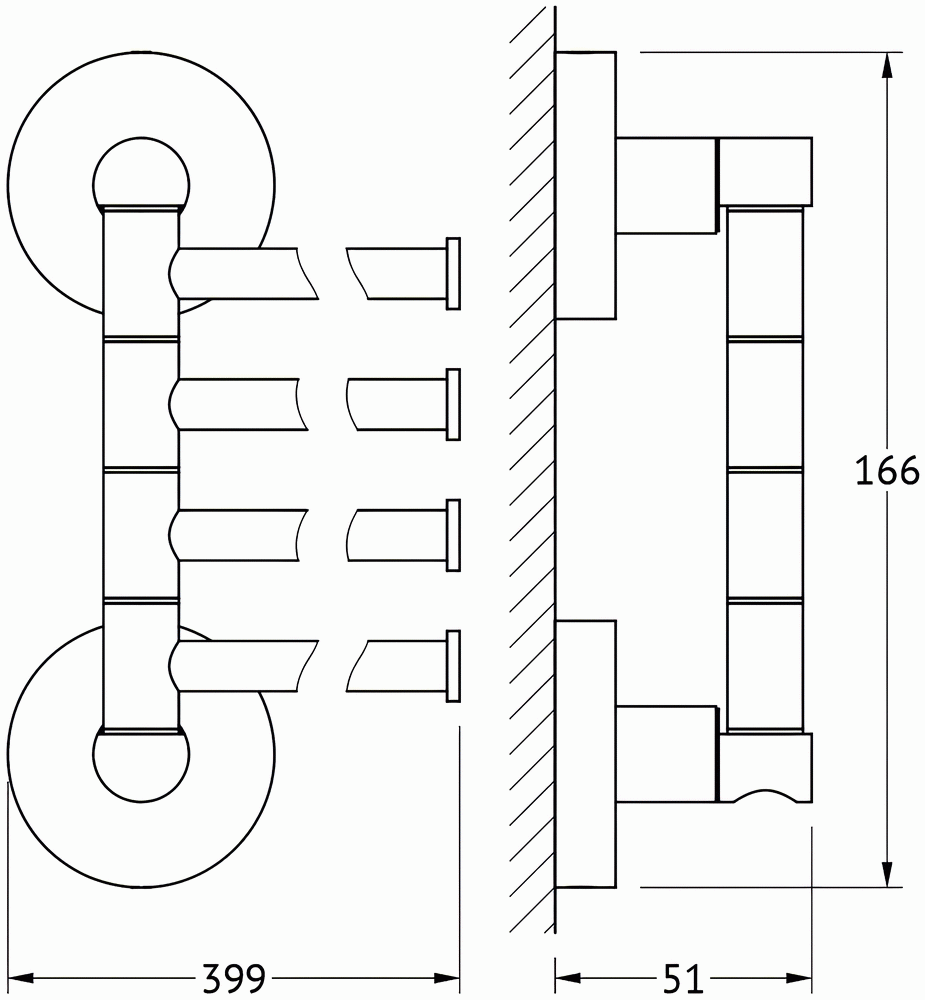 ArtWelle Harmonie HAR025 Полотенцедержатель поворотный четверной 37 см