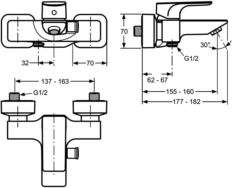 Ideal Standard Strada A5848AA  Смеситель для ванны