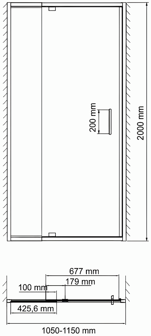 WasserKraft Berkel 48P13 Душевая дверь 1100x2000