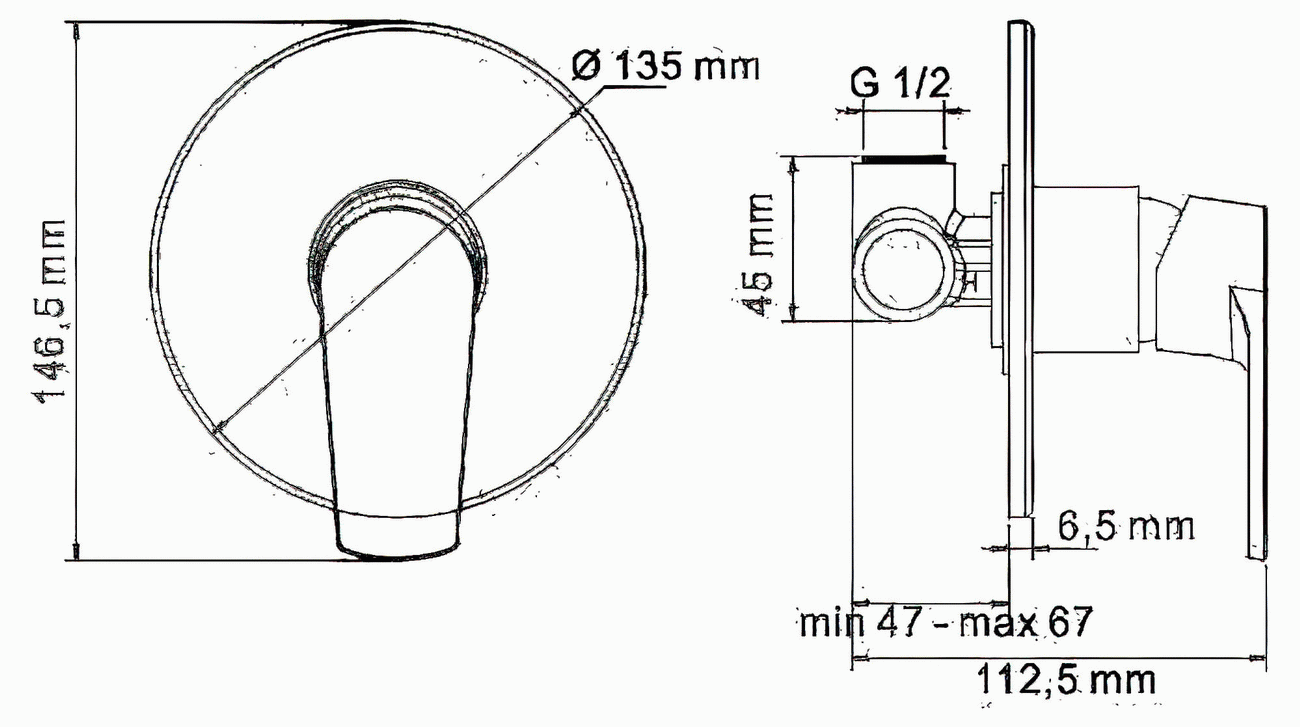 WasserKraft Dill 6151 Встраиваемый смеситель для душа