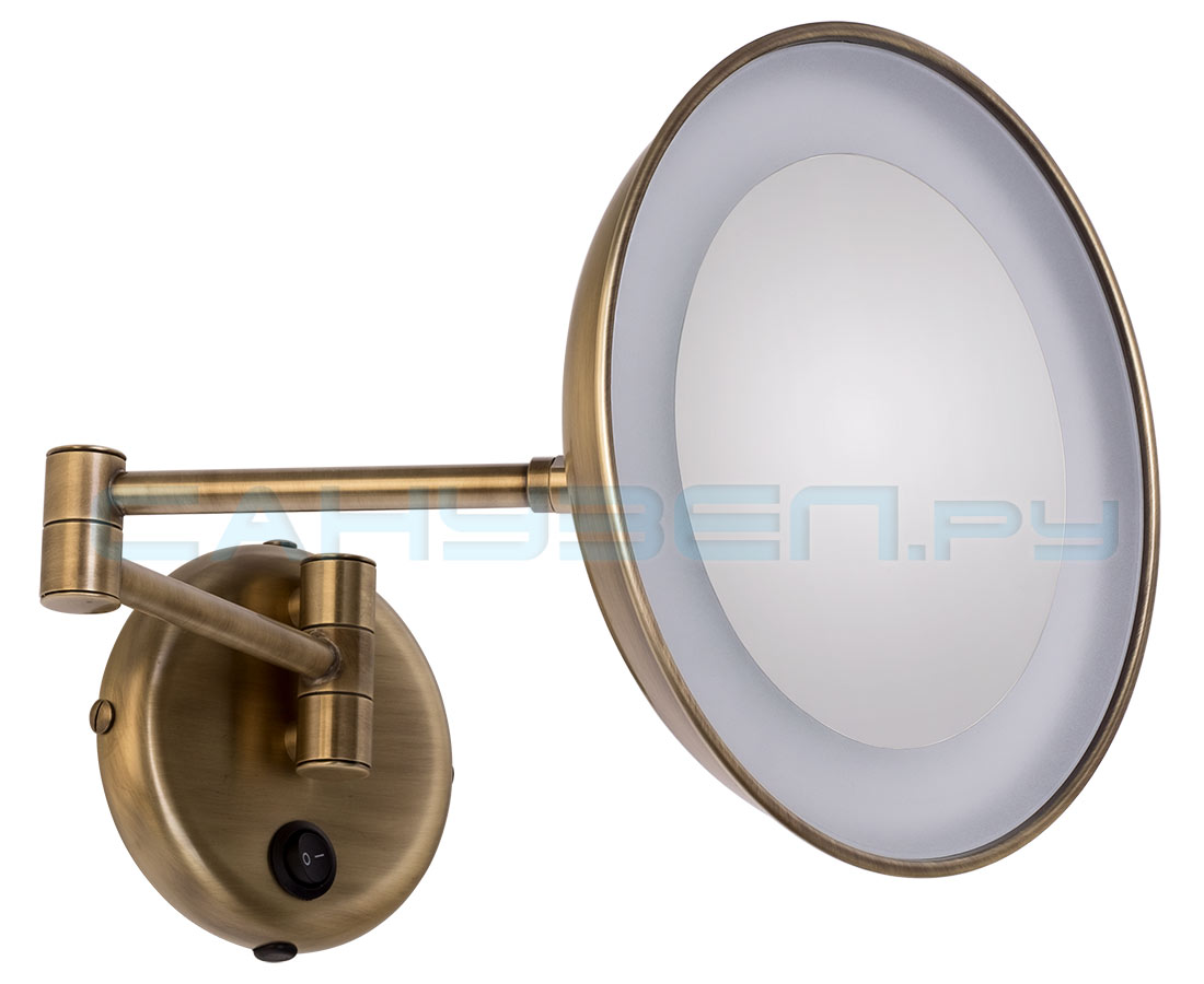 Bagno&Associati SP81192  Зеркало косметическое настенное с подсветкой 2-х кратное (бронза)