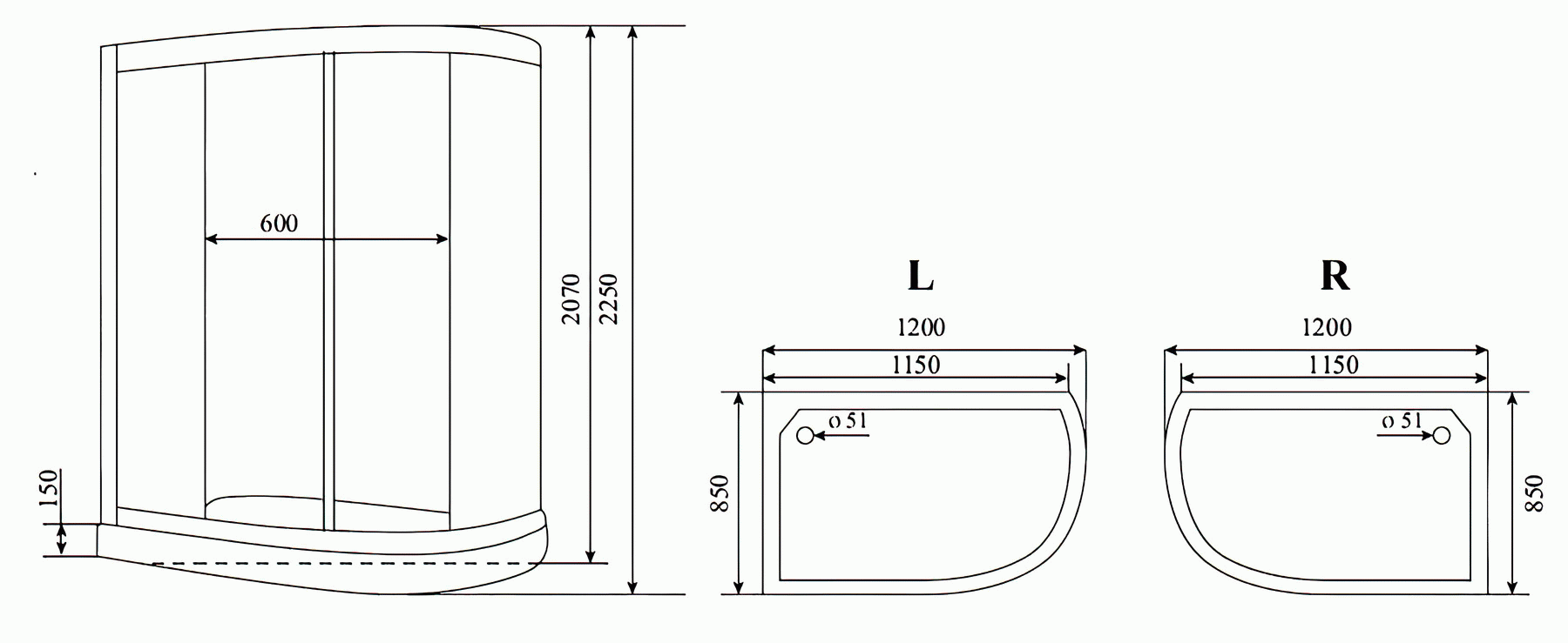 Timo Lux T-7702 L Душевая кабина 120x85x225