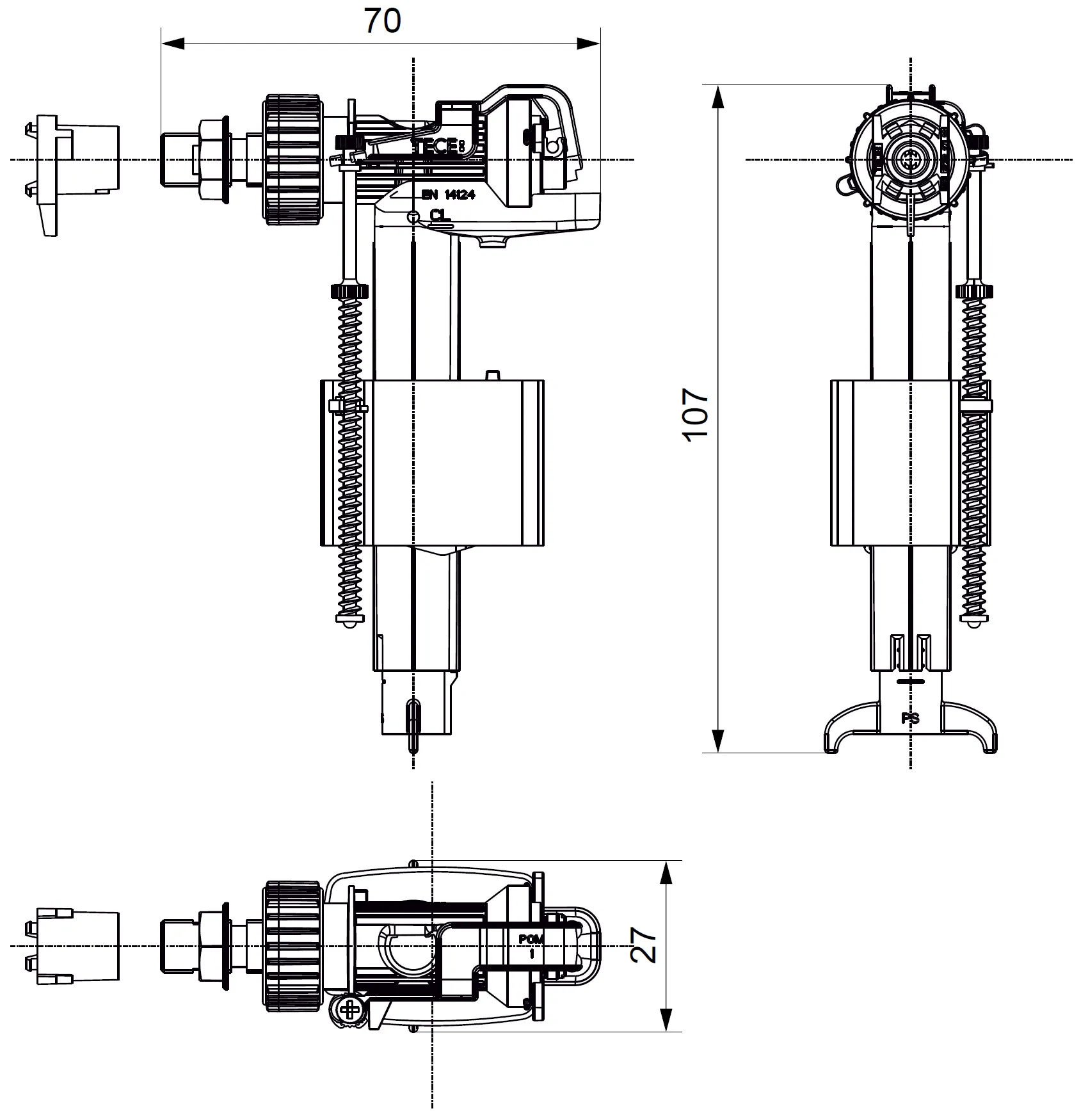 TECE F10 9820353 Заливное устройство для системы инсталляции