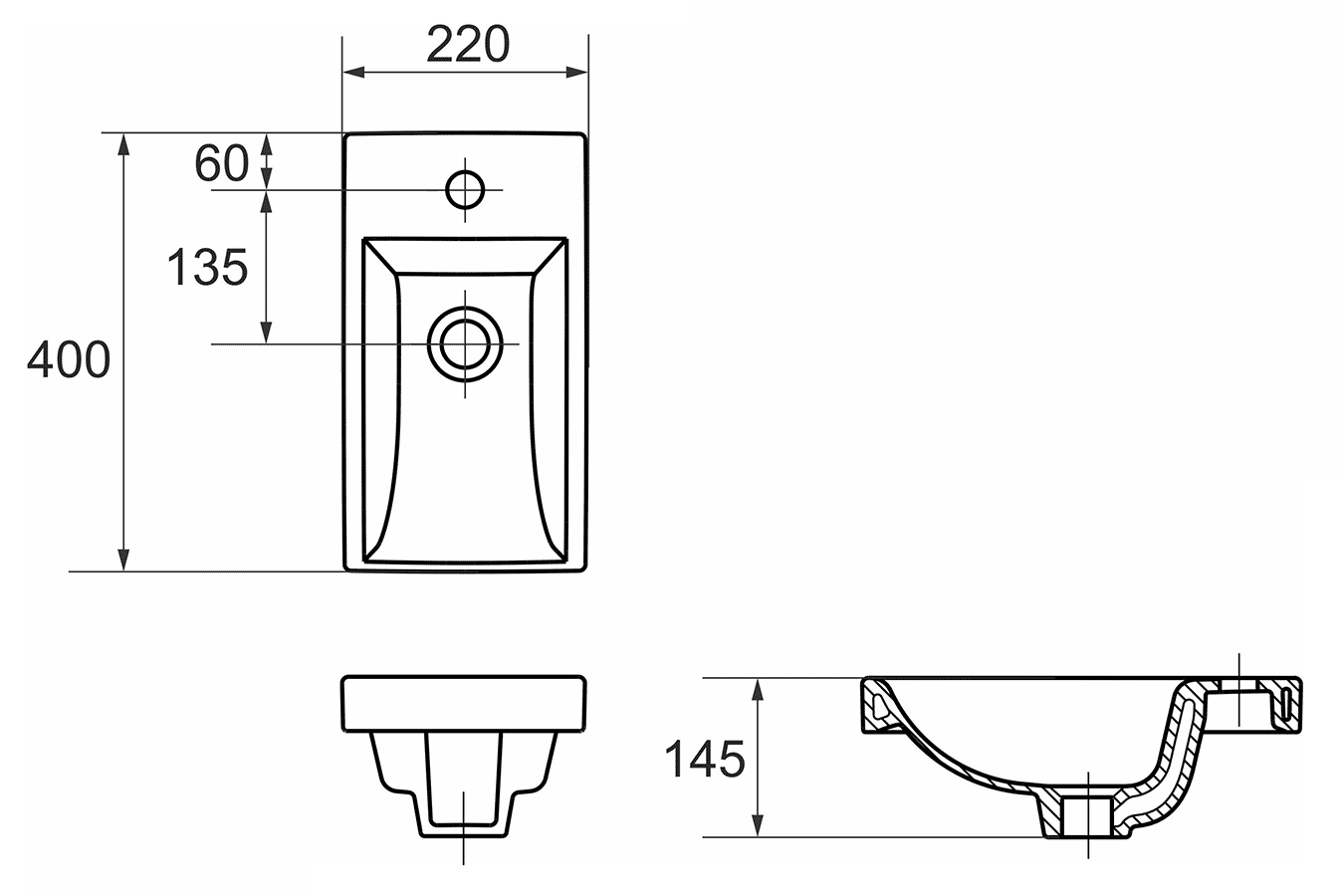 Cersanit Como UM-COM40/1 Раковина мебельная 400x220