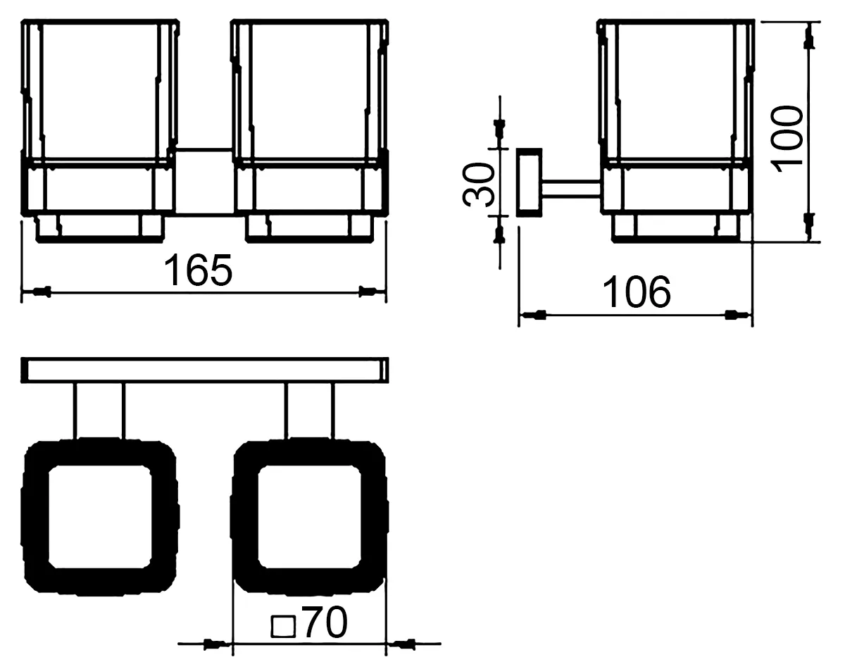 Langberger Alster 11919A Стакан двойной настенный