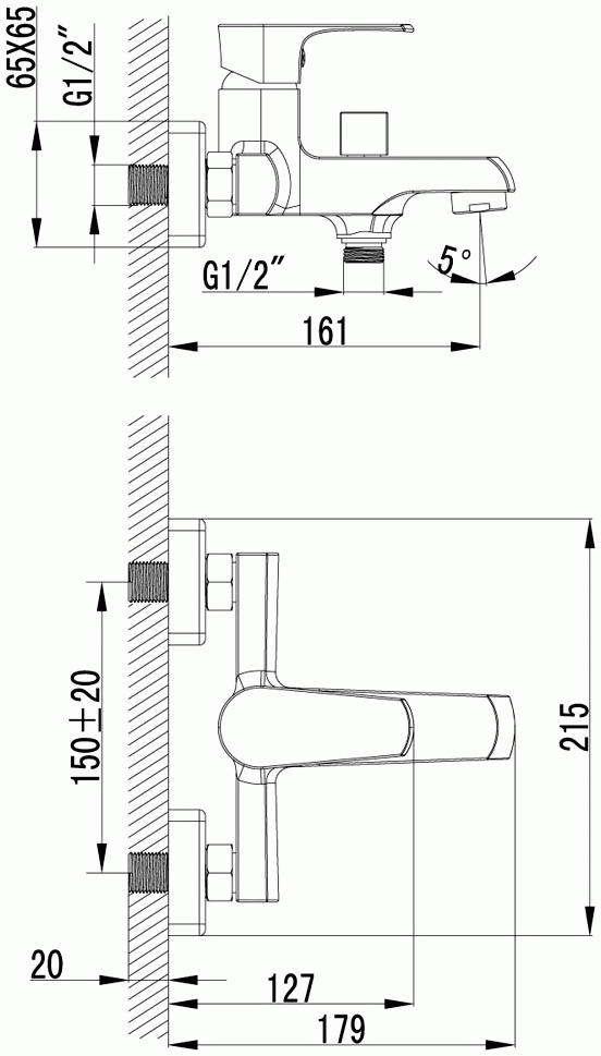 Lemark Plus Factor LM1612C Смеситель для ванны