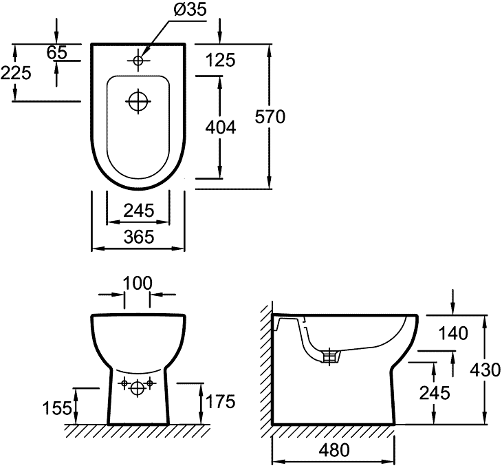 Jacob Delafon Odeon UP E4738-00/E4744-00  Биде напольное с крышкой