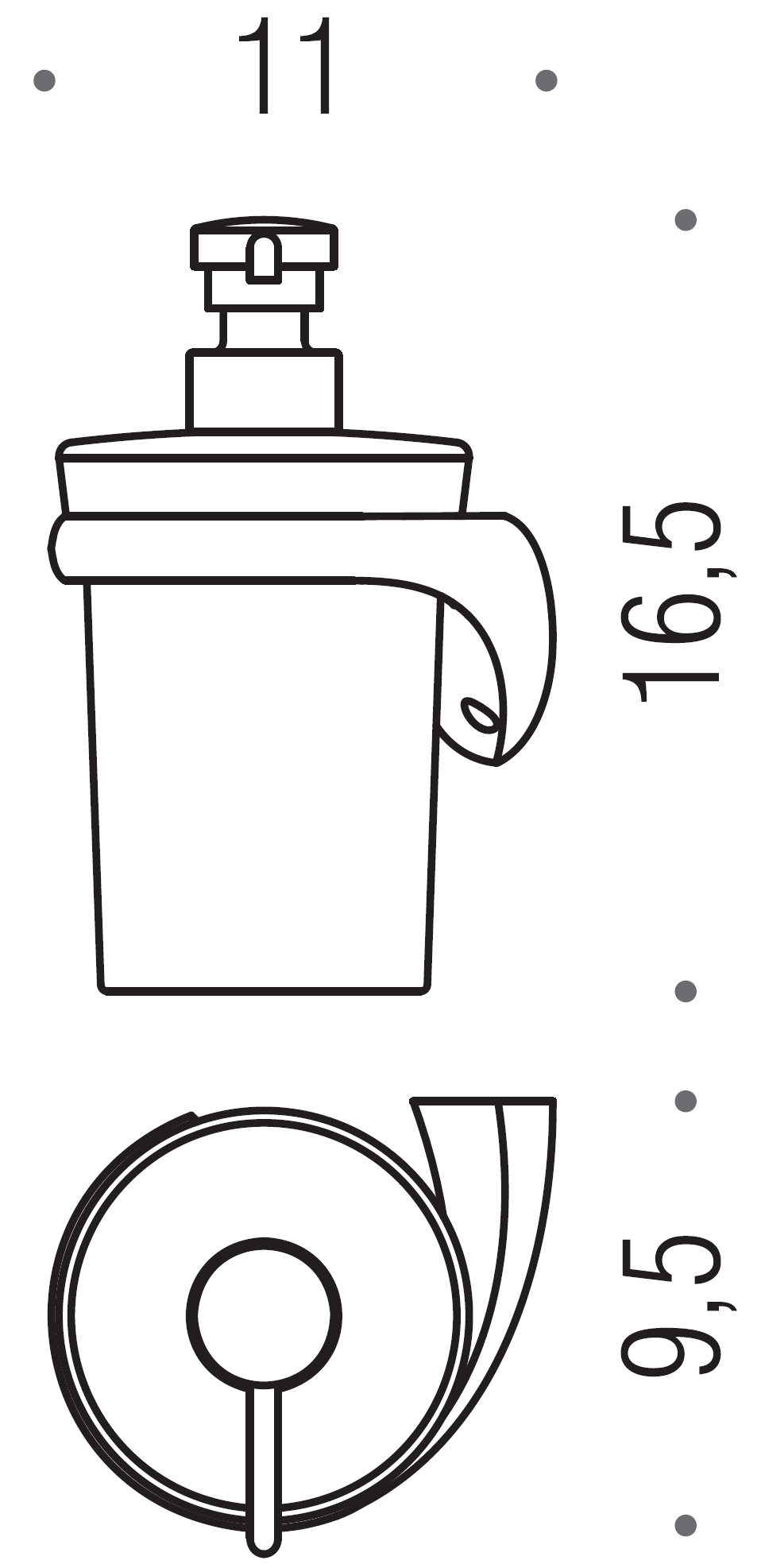 Colombo Link B9310 SX Диспенсер для жидкого мыла (левый)