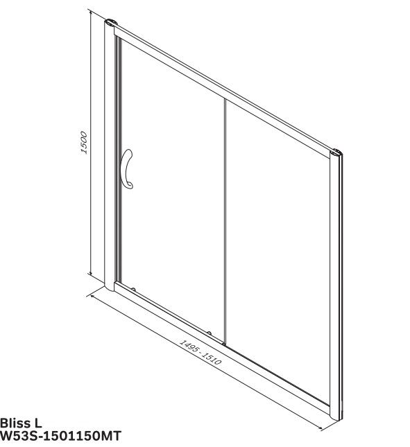 AM·PM Bliss L W53S-1501150MT Шторка на ванну 150 см