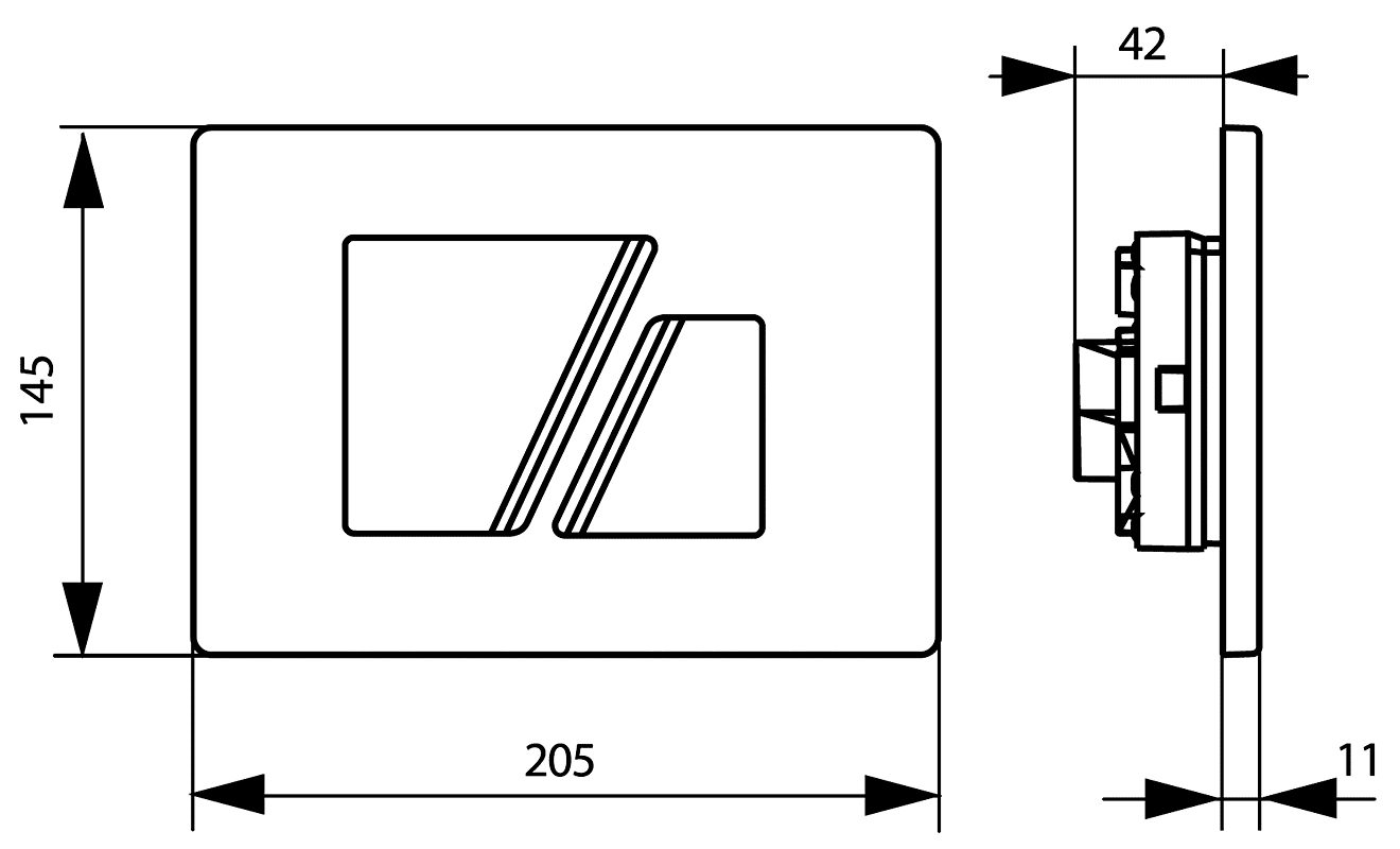 Sanit Linea S707 16.707.D2..0008  Клавиша смыва для унитаза (бронза)