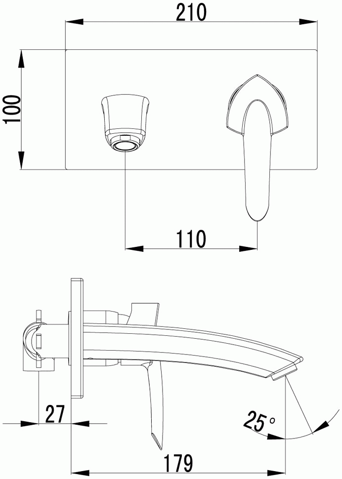 Lemark Mars LM3526C Настенный смеситель для раковины