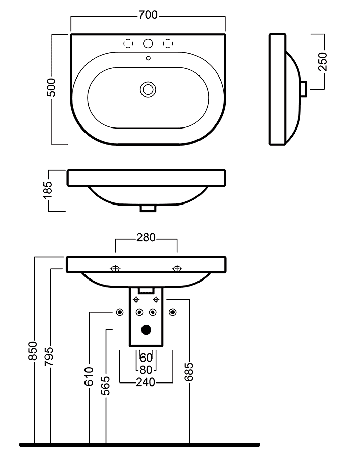 Hatria DayTime YOYV  Раковина 700х500