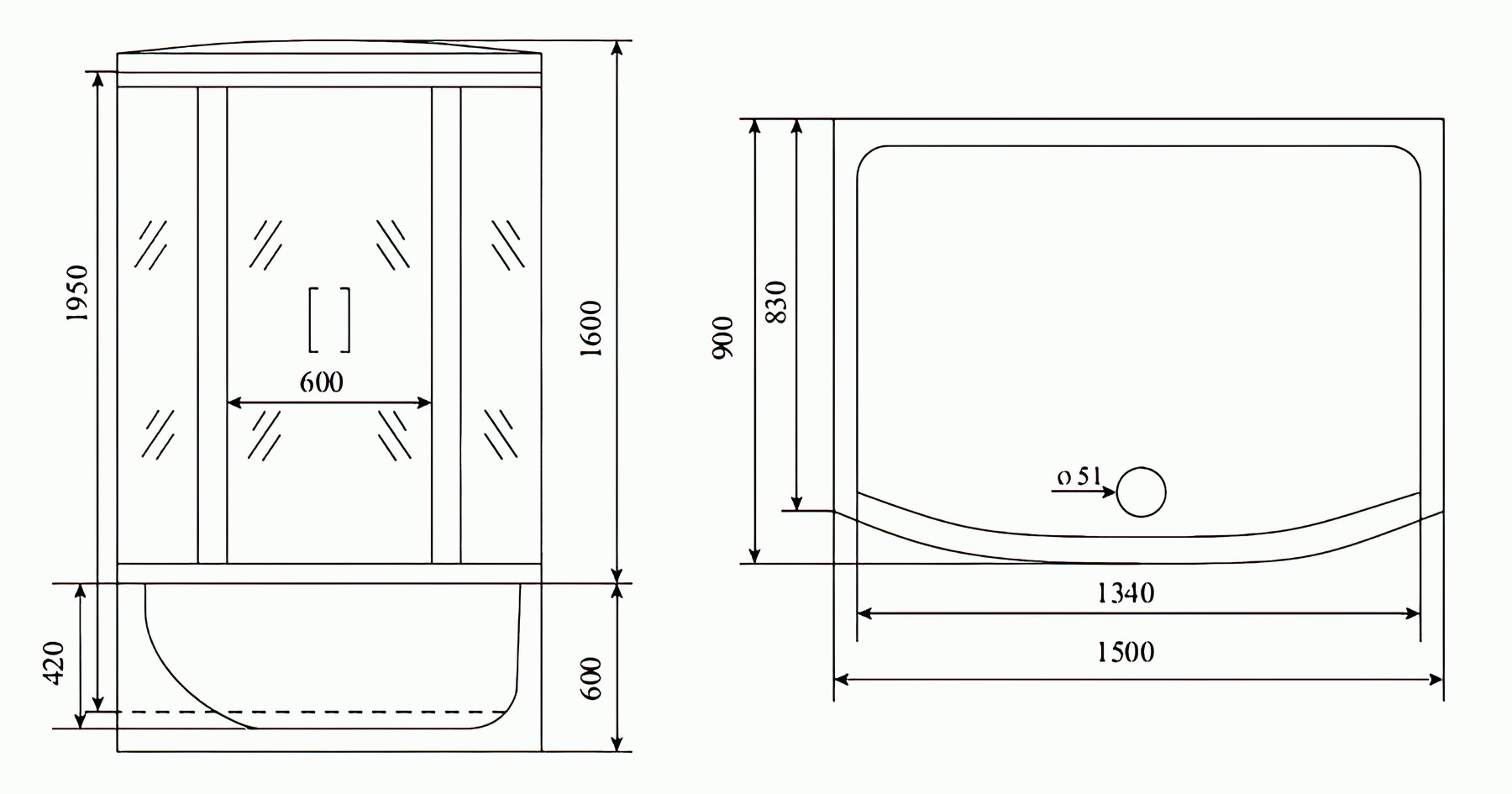 Timo Lux T-7750 Душевая кабина 150x88x220