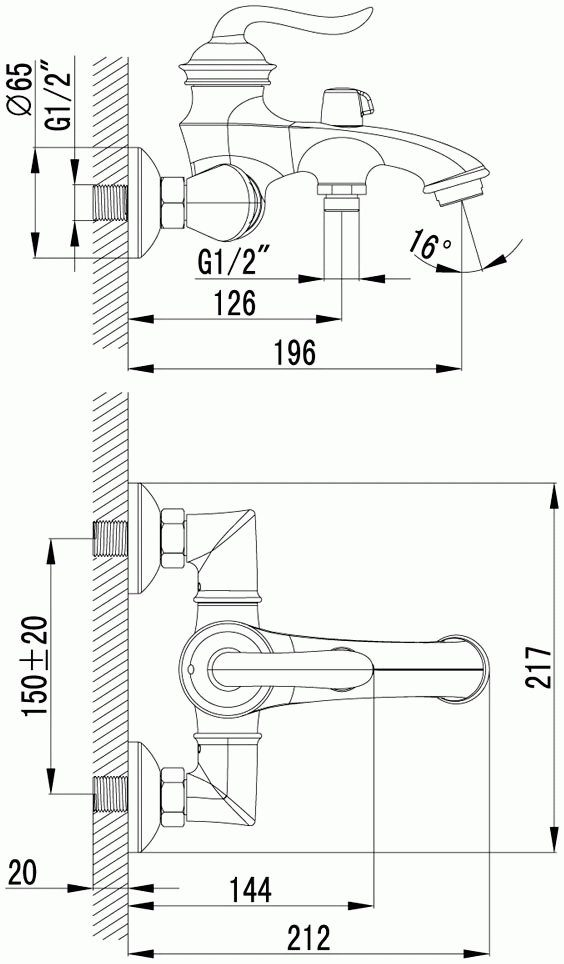 Lemark Brava LM4712G Смеситель для ванны (золото)