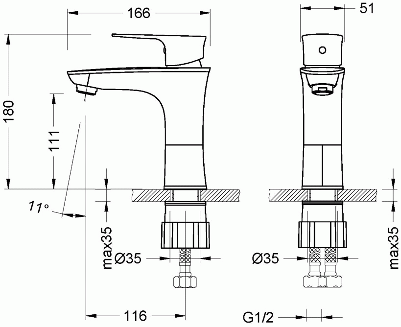 Lemark Nero LM0206C Смеситель для раковины