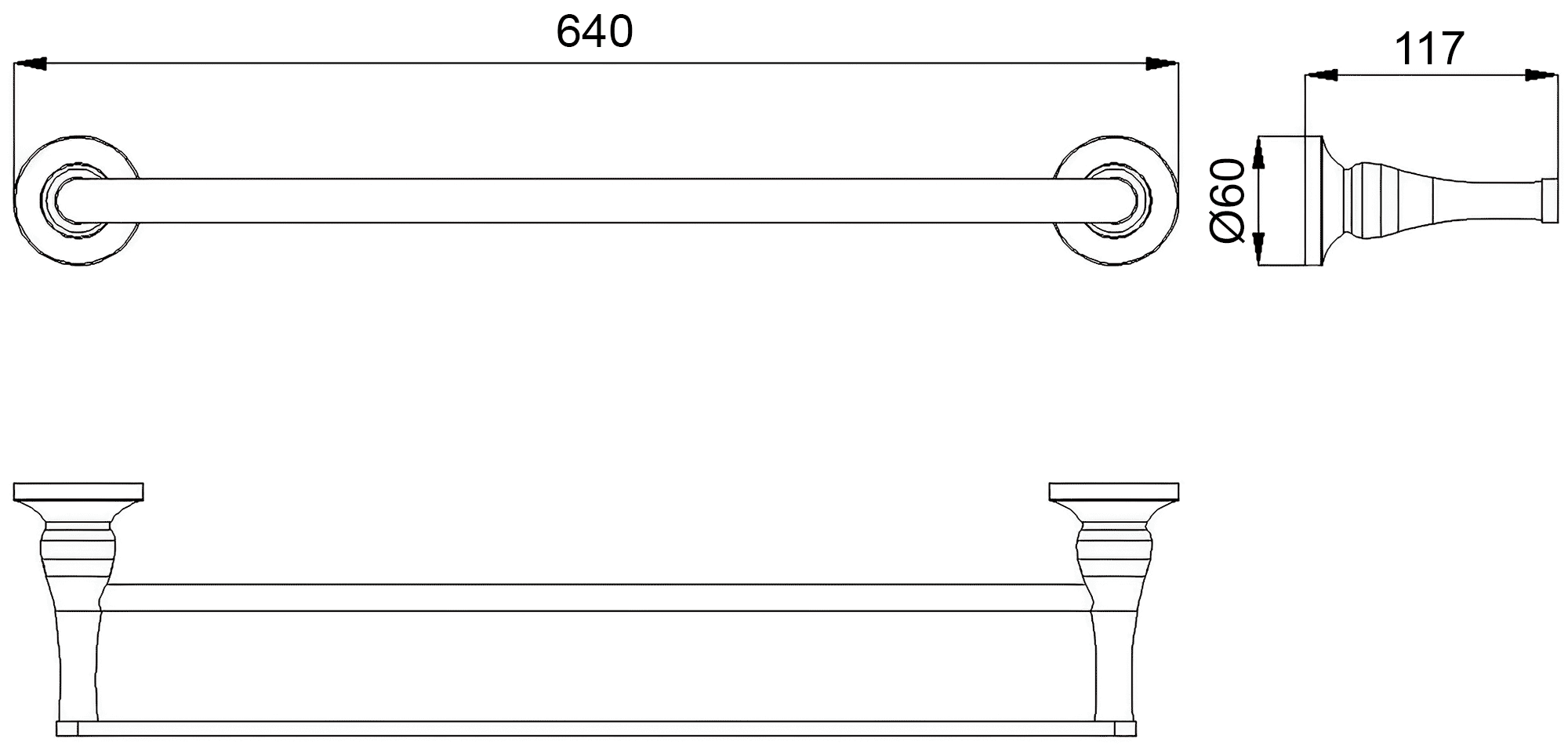 RUSH Corsica CO42532 Полотенцедержатель двойной 60 см