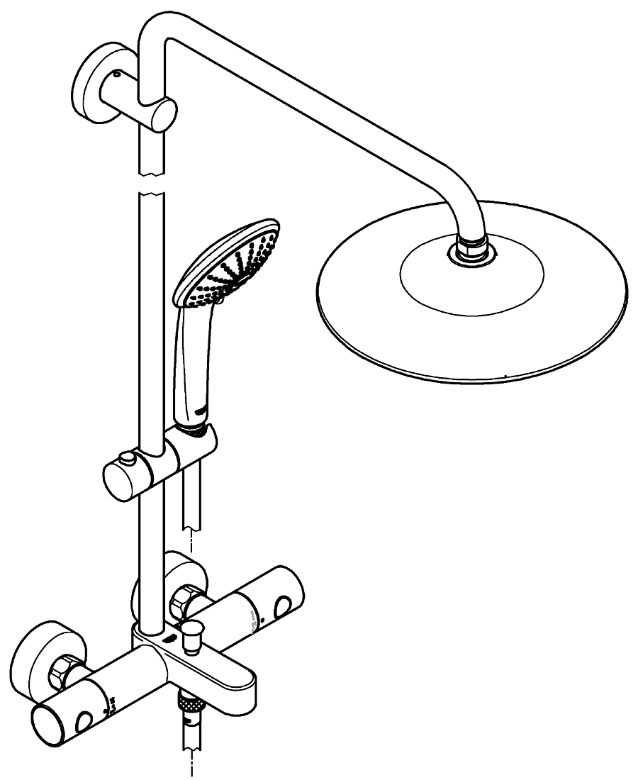 Grohe Euphoria System 27475 001 Душевая система для ванны с термостатом (верхний душ Ø260 мм)
