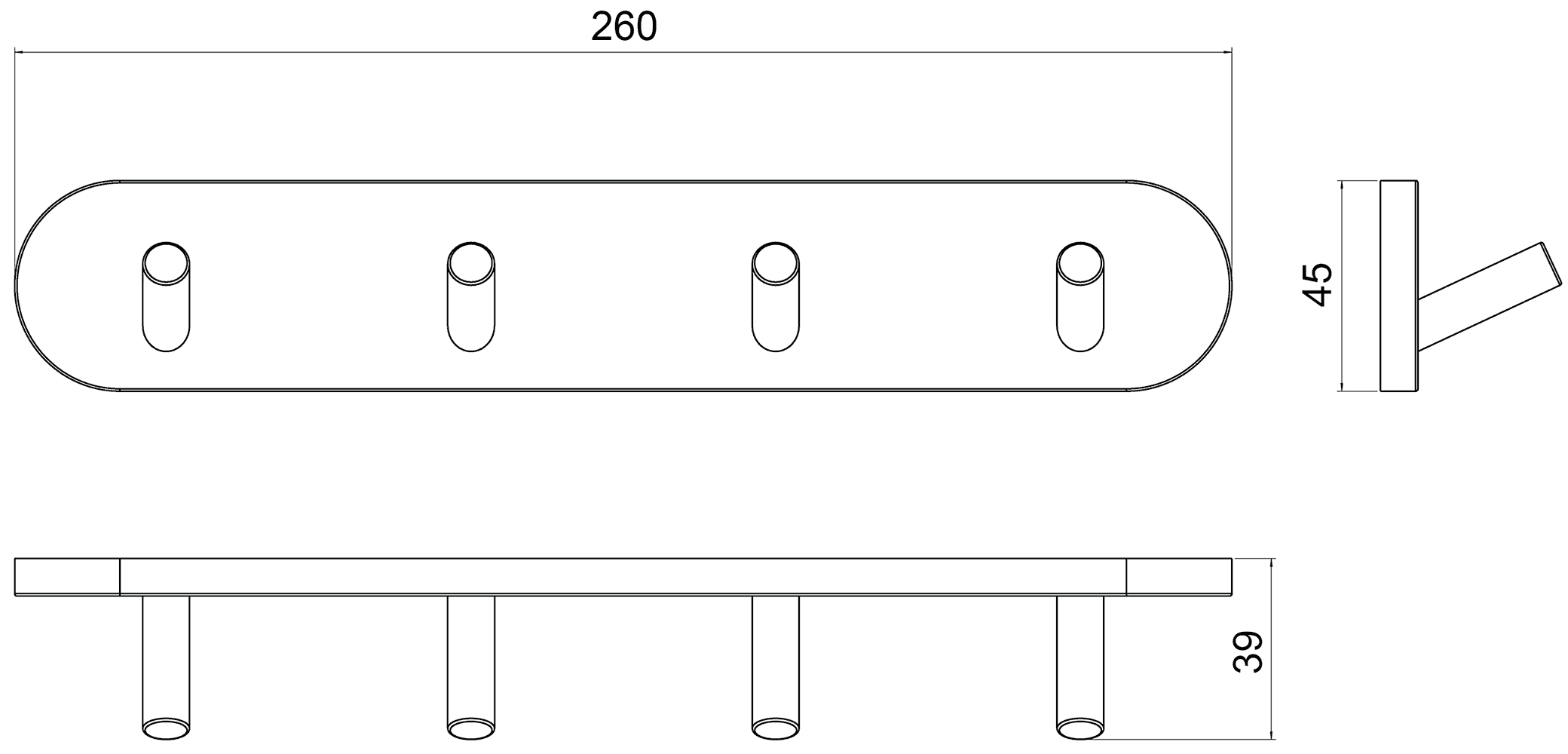 RUSH Bianki BI76241 Планка 4 крючка