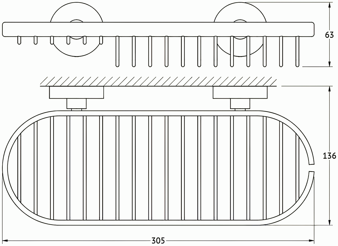 ArtWelle Harmonie HAR019 Полочка-решётка 30 см