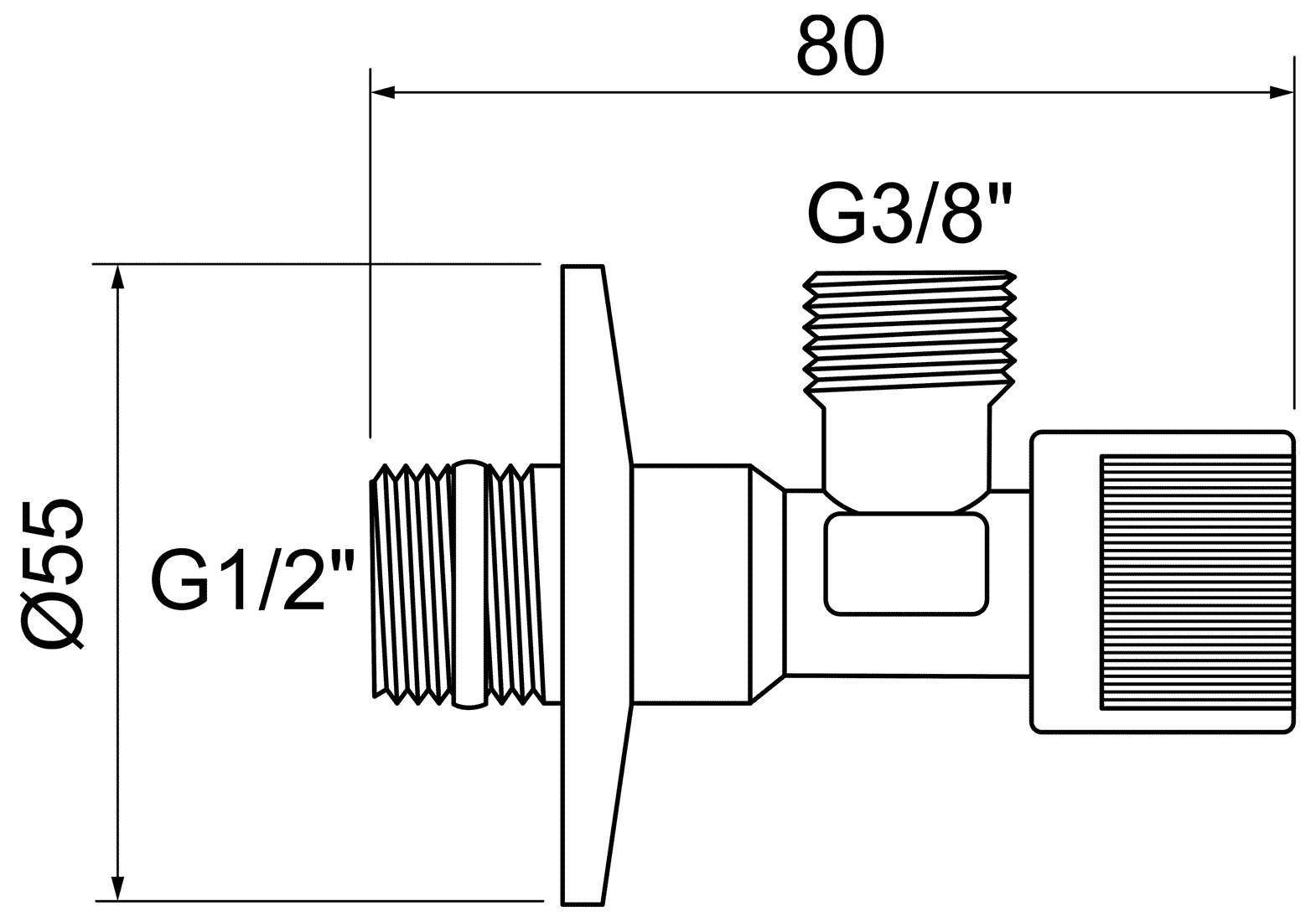 Remer 128R1238 Вентиль угловой 1/2"x3/8"