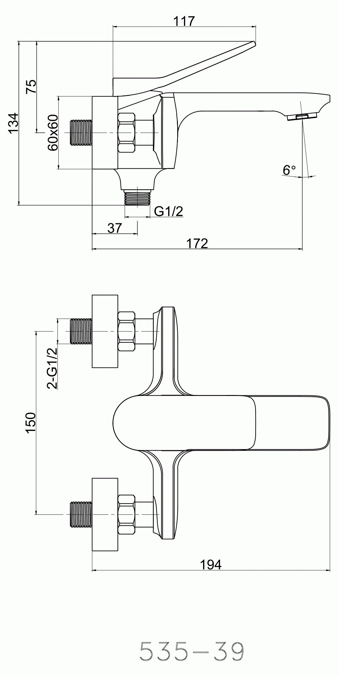 Cersanit Odra 63051 Смеситель для ванны