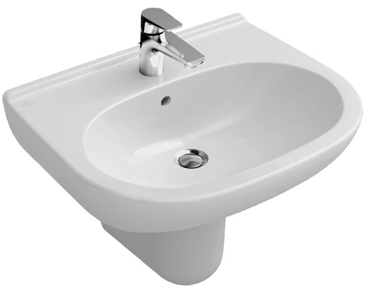 Villeroy&Boch O.novo 51605501/52660001 Раковина 550x450 с полупьедесталом