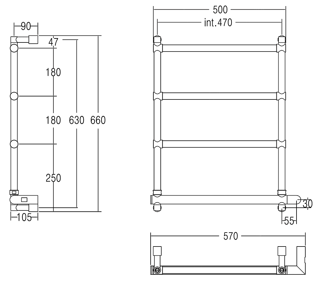 Margaroli Sole 542 BOX CR Электрический полотенцесушитель (хром)