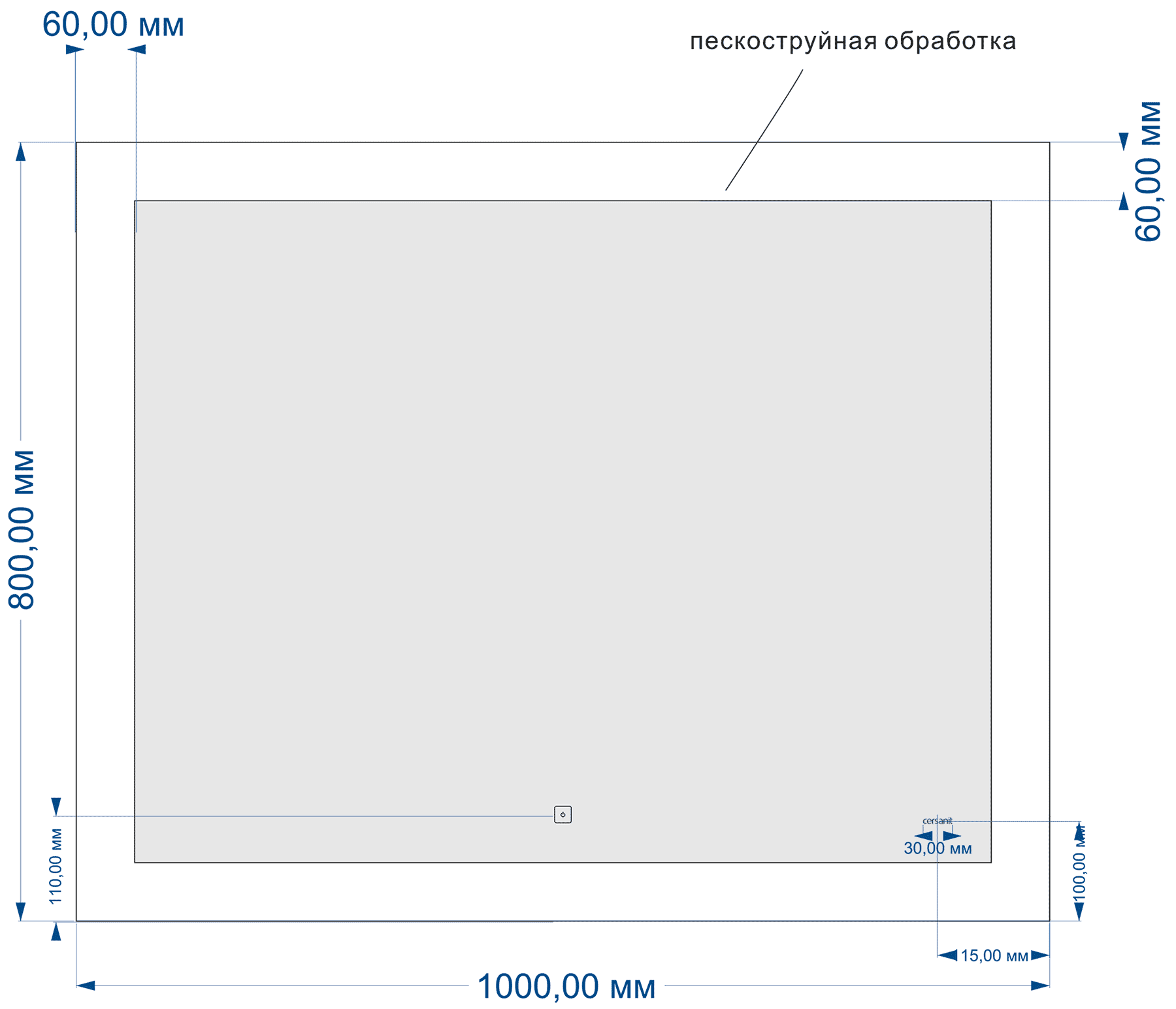 Cersanit LED Design LU-LED030*100-d-Os Зеркало 1000x800