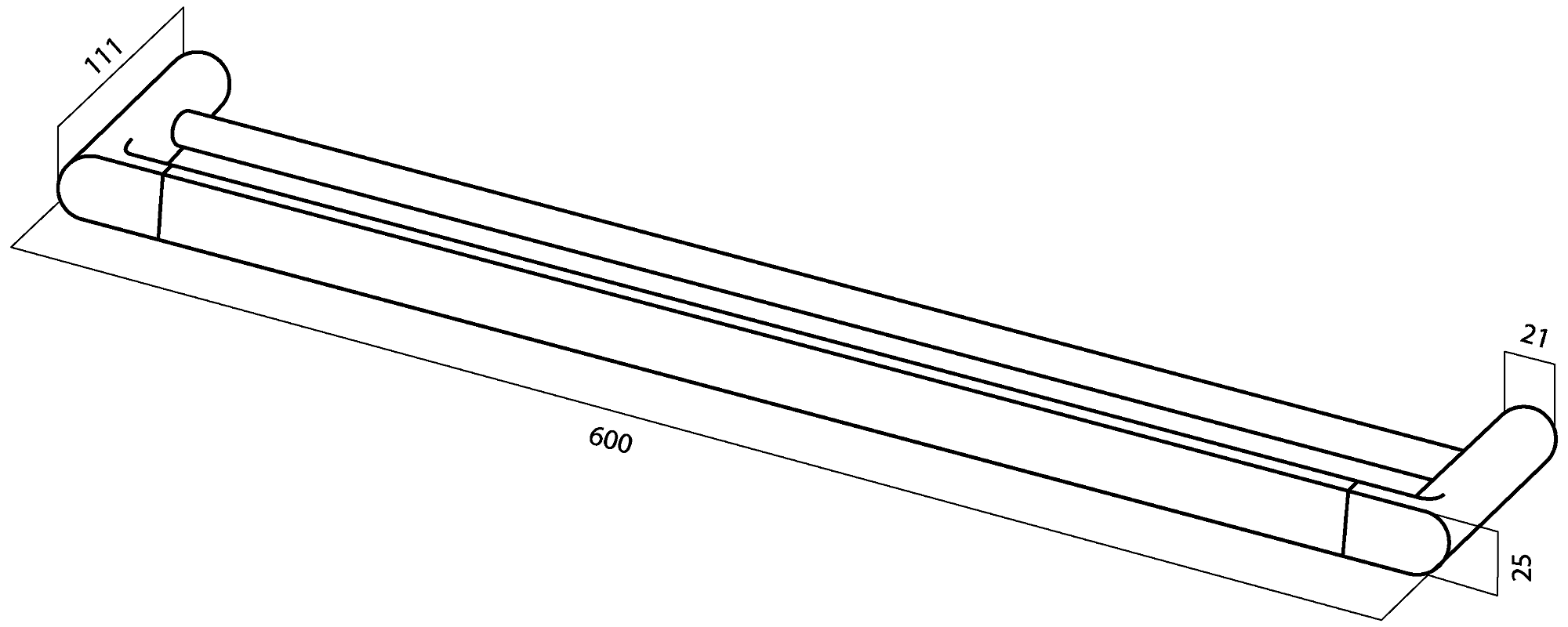 AM·PM Inspire A50336464 Полотенцедержатель двойной 60 см