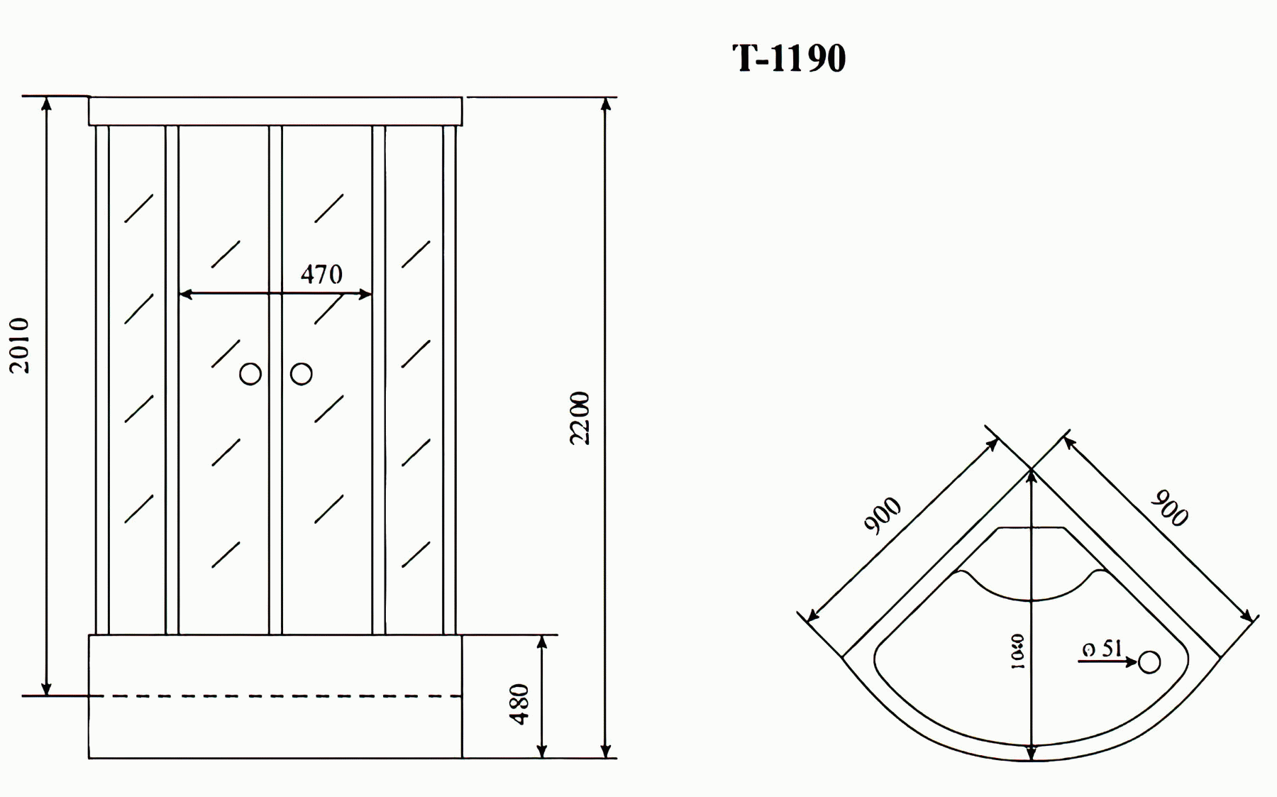 Timo Comfort T-8890 Fabric Glass Душевая кабина 90x90x220