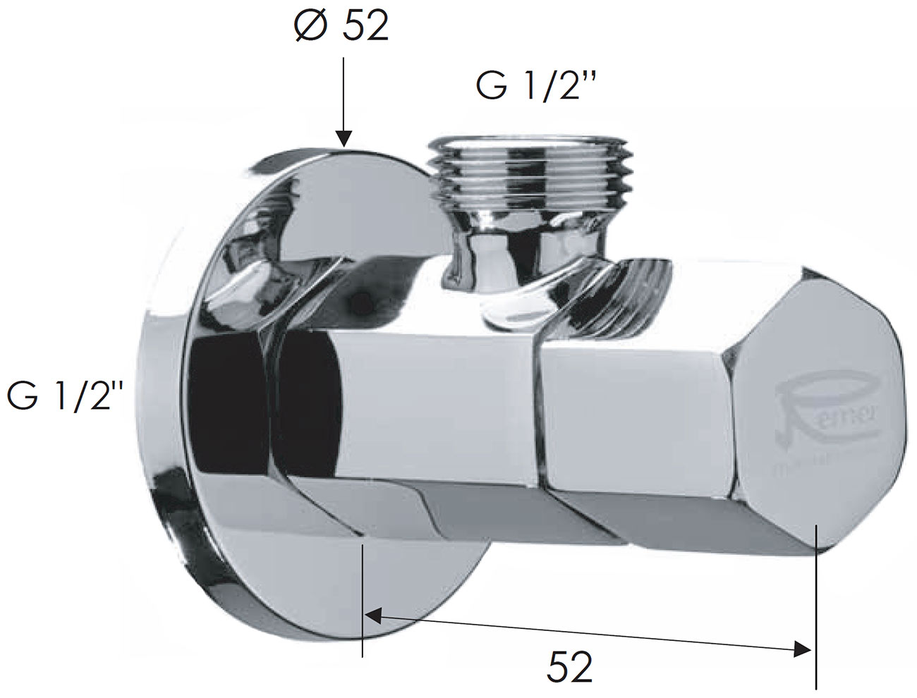 Remer 128E1212 Вентиль угловой 1/2"x1/2"