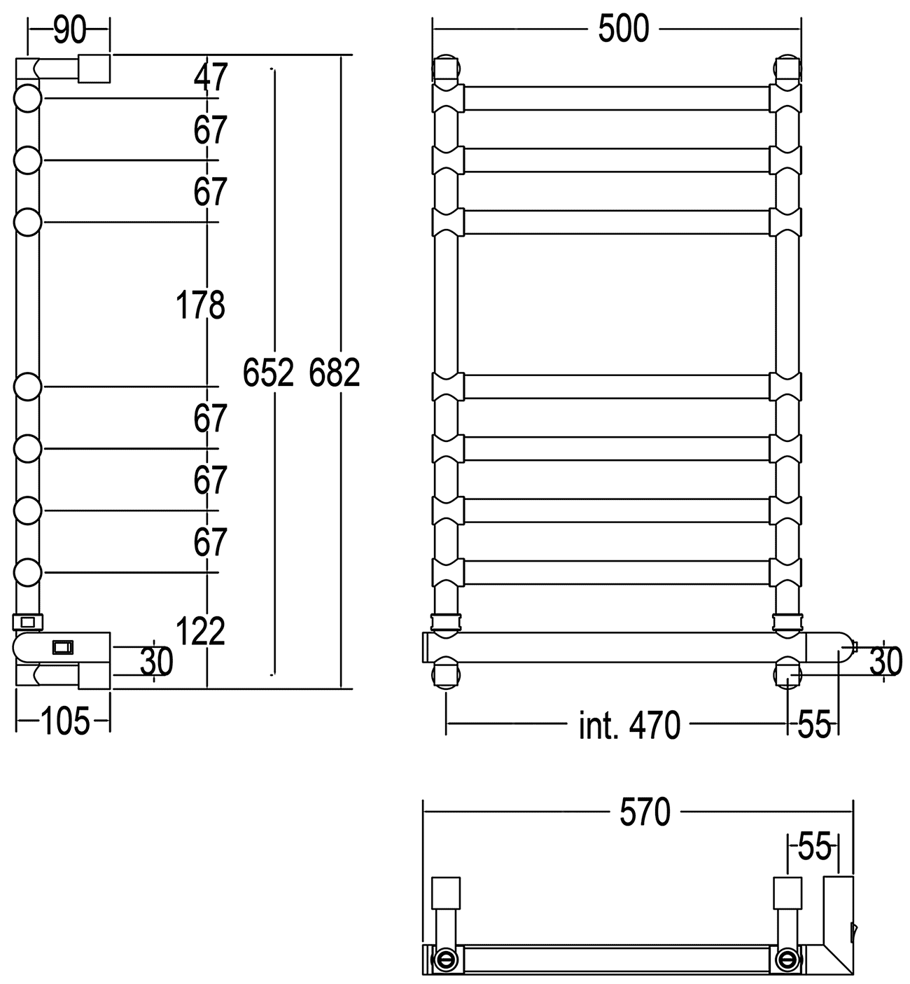 Margaroli Sole 564/8 BOX CR Электрический полотенцесушитель (хром)