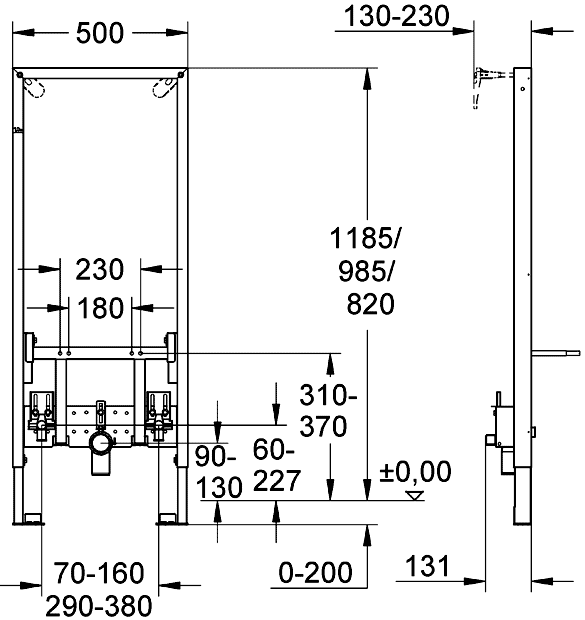 Grohe Rapid SL 38553 001 Система инсталляции для биде (высота 1.13 м)