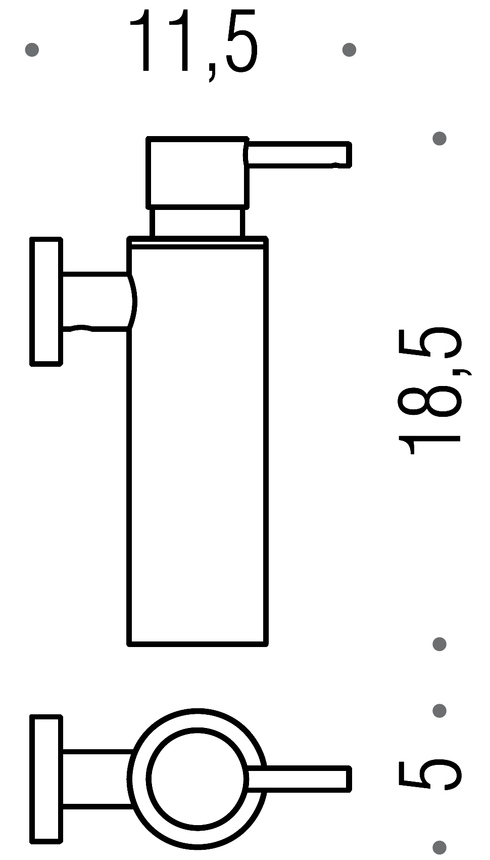 Colombo Plus W4981 Диспенсер для жидкого мыла настенный (хром)