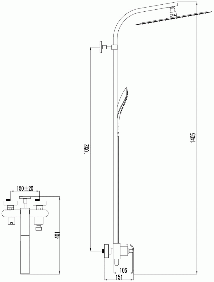 Lemark Melange LM4960CW Душевая система со смесителем
