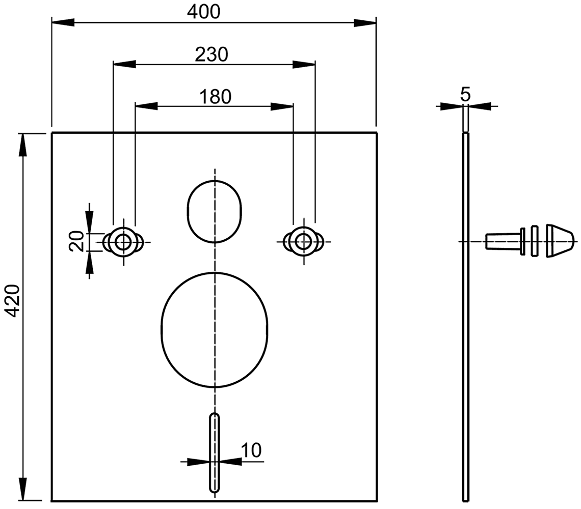 Alcaplast M930CR Звукоизоляционная прокладка для подвесного унитаза (хром)